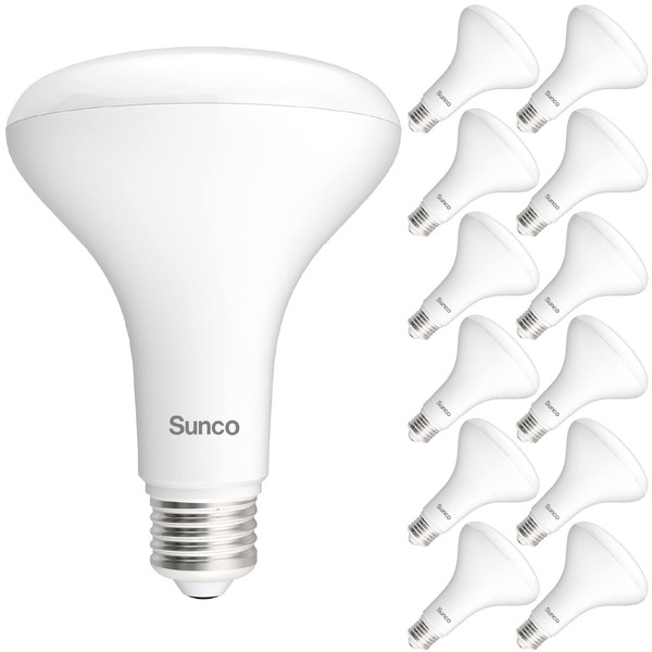 Sunco 12 Pack BR30 LED Bulbs 1600 LM, Indoor Flood Lights 16W Equivalent 120W, 4000K Cool White, E26 Base, Interior Dimmable Recessed Can Light Bulbs - UL Listed