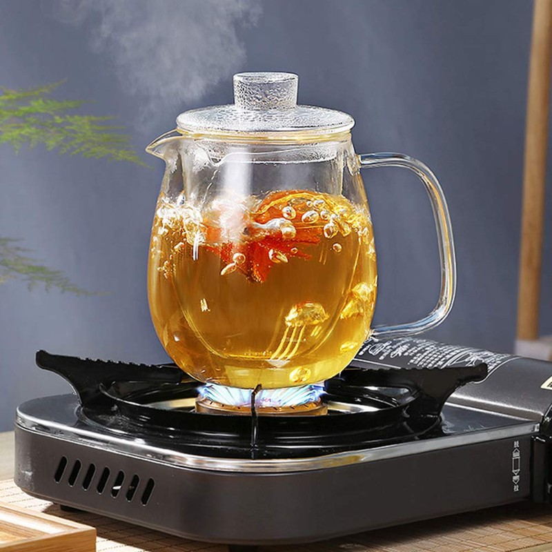 IwaiLoft IL-G1968 Handmade Heat Resistant Glass Tea Pot with Tea