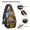 Mqtzyiwx Sunflowers On Wooden Board Sling Backpack Hiking Backpack Crossbody