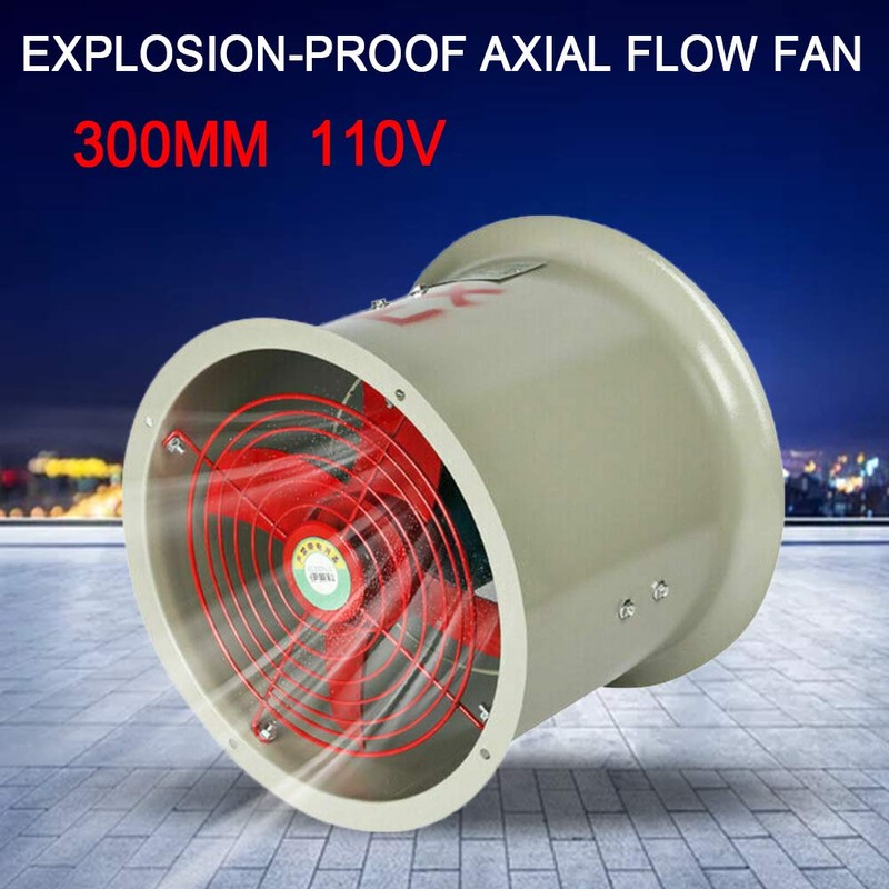 BIXIBIN 12-Inch Explosion-Proof Axial Fan, Ventilation Fan Cylinder Pipe Spray