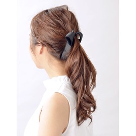 VINGTAINE H-483-BK Twist Ribbon Banana Clip Hair Accessories, Black