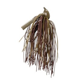BUCKEYE LURES Mini Mop Jig - Finesse Fishing Jig with Thinner Living Rubber Skirt, Light Wire Flipping Hook& Rattles - Perfect for Finicky Bass, Smallmouth & Spotted Bass - 1/2 oz, Green Pumpkin