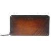 BATLUTI Men's Long Wallet, Round Zipper, Genuine Leather, Antique Leather,