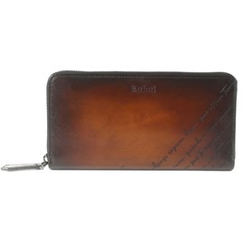 BATLUTI Men's Long Wallet, Round Zipper, Genuine Leather, Antique Leather, Round Zipper, YKK Zipper, Men's, Gradient, Brown