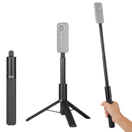 HSU 47.2 inches (120 cm) Selfie Stick, Adjustable Length, Lightweight, 6 Levels of Telescopic Freely Extendable, Handheld Rod, Birds-Eye Photography, Action Camera, Smartphone and GoPro Hero 13/12/11