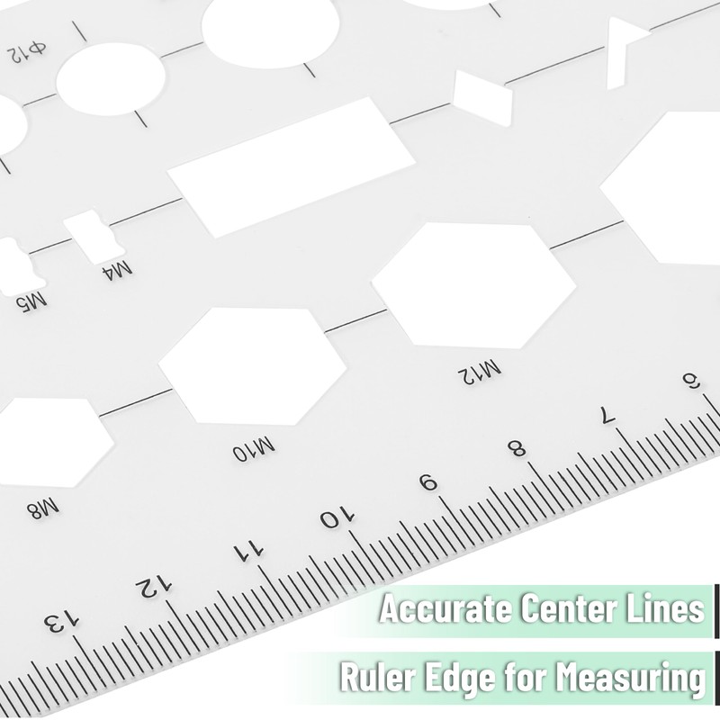 Mr. Pen- Geometric Drawing Template, Hexagon & Circles, Plastic Template