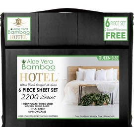 Aloe Vera Bamboo Hotel 6pc King Size Sheet Set