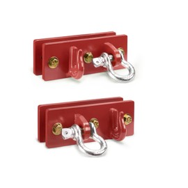 ONECHOI Tractor Bucket Hooks, Bolt On Clevis Mount with 1/2” Shackle, 5/16”Grab Hooks G70 Steel, Shackles Mount with Backer Plate, Heavy Duty Tow Hook for SUV RV UTV Tractors Bucket(Red)