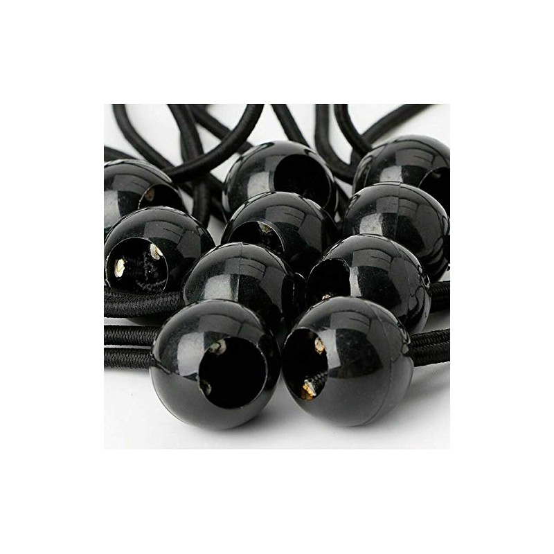 10 in Heavy Duty Elastic Black Ball Bungees Tarp -