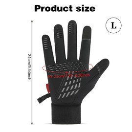 AWAVM Running Gloves, Thermal Touch Screen Gloves Winter Gloves Men Women for Cycling Biking Sports Walking Skiing Liners (Honor Black, L)