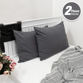 Lotusein Cushion Cover 40 x 80 cm (Set of 2) – Anthracite – 100% Jersey Cotton 175 g/m² Cushion Covers – Cushion Cover for Cushions with Zip – Oeko-Tex Certified