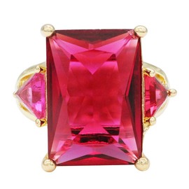 Lavencious Big Bold Radiant CZ Stones Stretch Rings for Women Size for 7-9, 7 - 9, Crystal, Cubic Zirconia