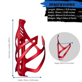 Corki Cycles Bicycle Bottle Holder Made of Aluminium Lightweight Universal Bicycle Drink Holder for Road Bike, MTB, Gravel Bike and E-Bike, Red, Pack of 2