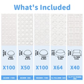 354PCS Silicone Cabinet Door Bumpers Round,Clear Rubber Bumpers,Self Adhesive Furniture Pads,Clear Adhesive Bumper Pads Surface Protection for Wall, Drawers, Picture Frames, Cupboard Door Bumpers