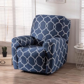 Lussenwert Stretch Recliner Covers 4 Pieces Printed Soft Lazy Boy Chair Covers Floral Patterned Recliner Sofa Slipcover Fitted Non Slip Reclining Slipcovers for Pets Kids 11