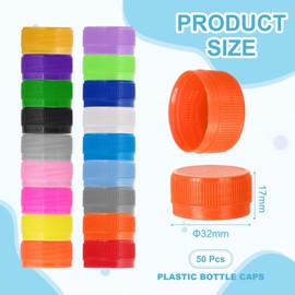 sourcing map 50pcs Plastic Bottle Caps, 30mm Bottle Screw Lid Top Water Bottles Top Cap for DIY Development Imagination Intelligence Craft Scrapbook Creative Gifts, Orange