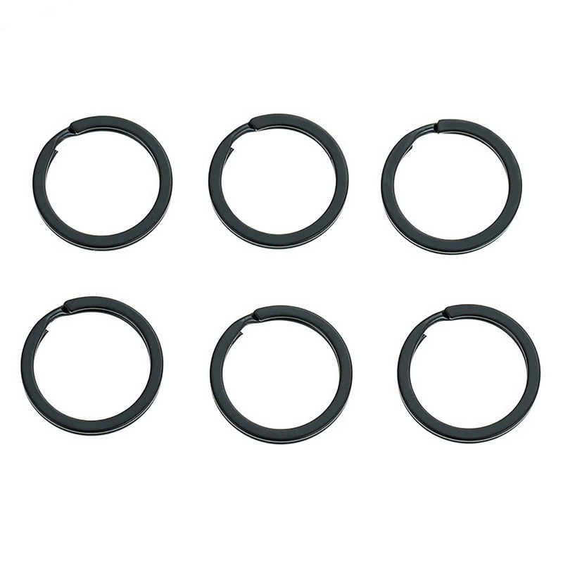 HeeYaa 10 Pieces of 1-inch Flat Key Rings - Metal