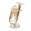 Tuba Miniature Replica Gold Brass Tone 1.5 x 3.5 Resin