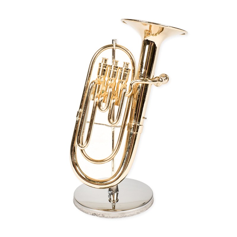 Tuba Miniature Replica Gold Brass Tone 1.5 x 3.5 Resin
