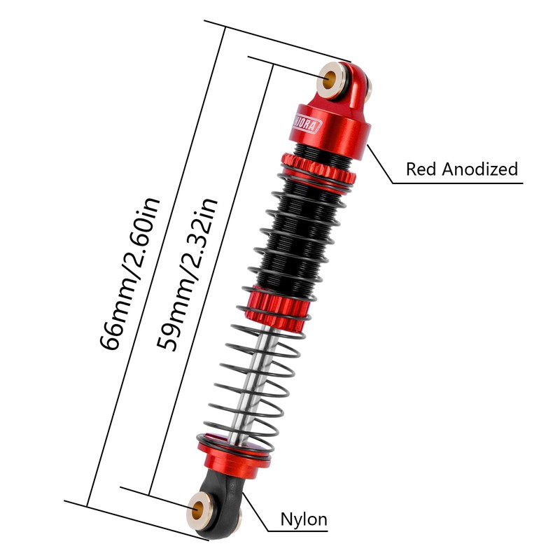 INJORA 59 mm Shock Absorber with Longer Thread Oil Damper