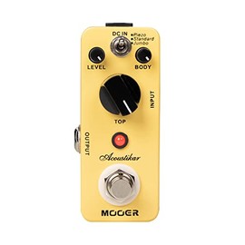 MOOER Acoustikar Acoustic Guitar Simulator Pedal, 3 Modes Piezo/Standard/Jumbo, Nature and Smooth Acoustic Guitar Sound