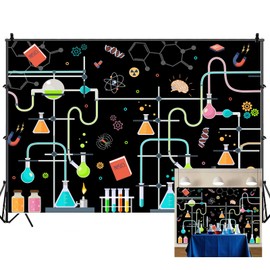 Science Party Decorations Backdrops for Photoshoot, Science Fair Lab Classroom Decor Birthday Picture Wall Backdrop for Photography Decor Banner, Photographic Studio Photo Backgrounds 7X5 FT