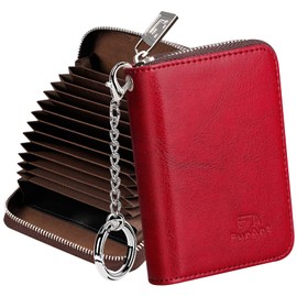 FurArt Credit Card Wallet, Zipper Card Cases Holder for Men Women, RFID Blocking, Keychain Wallet, Compact Size