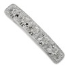 Solid Silver-Tone Flower Hair Barrette 3.63" (Width = 19mm)