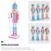OUNONA 4-Piece Nutcracker Figurine Wooden Nutcracker Ornament Christmas Nutcracker Ornament