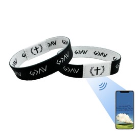 Bible Verse Bracelet with NFC, Christian Gifts Bracelets for Women Men Teens Wristbands, Daily Bible Verse Bracelets, Inspirational Religious Jewelry Bracelets (Black)
