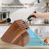 20 Slot Knife Block Storage without Knives,Acacia Wood Universal Knife