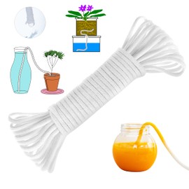 ORIMERC 100ft 1/5" Self Watering Synthetic Rope, Hydroponic Capillary Wicking Cord for Indoor Outdoor Garden, Automatic Planter Pot Waterer,Keep Tomato Orchid Plants Moist, Auto Watering System Device
