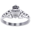 925 Sterling Silver Irish Claddagh Ring with Celtic Knot and