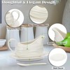 BSTKEY 13 Oz White Ceramic Gravy Boat with Tray and