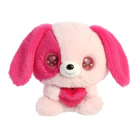 Aurora® Enchanting Lenticular Dog in Love Stuffed Animal - Color-Changing Shift - Interactive Play - Pink 6 Inches