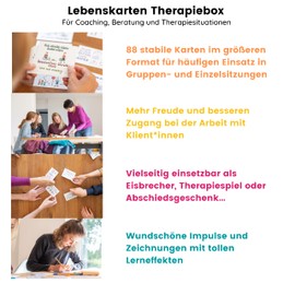 Lebenskarten Barbara Völkner 3 Inch Therapy Box (88 Cards, Coated, A7 Format: 7.5 x 10.5 cm) | Therapy Cards - Designed for Frequent Use in Psychotherapy, Counseling and Coaching