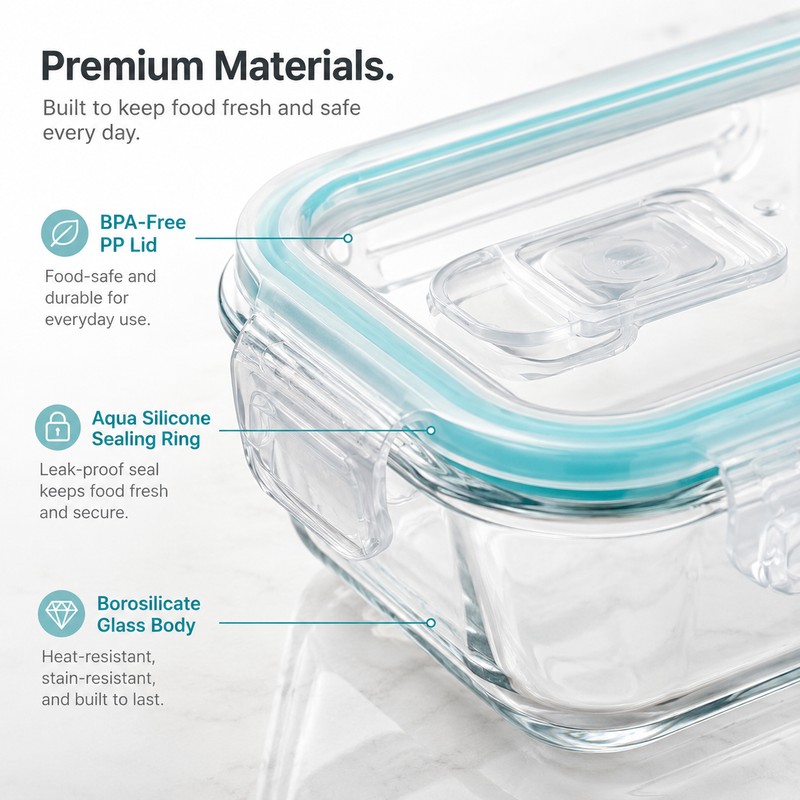 24-Piece Glass Food Storage Container Set for Meal Prep –