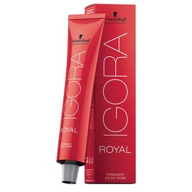 Igora Royal 1-0 Black Permanent Hair Color and M Hair Designs Tint Brush (Bundle 2 items)