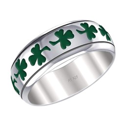 US Jewels Women's Sterling Silver 8mm Irish Celtic Shamrock 3 Leaf Clover Wedding Band Ring (6.5)