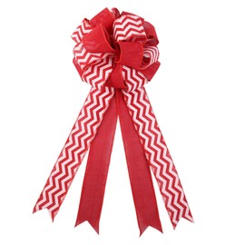 Skystuff Christmas Tree Topper Bow, Large Christmas Bows Red Christmas Tree Decorations Christmas Bows for Christmas Tree Wreath Garland Party Supplies (21x10 inches)