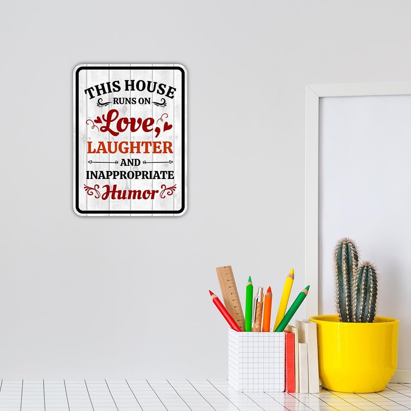 Portrait Round Plus This House Runs On Love, Laughter &