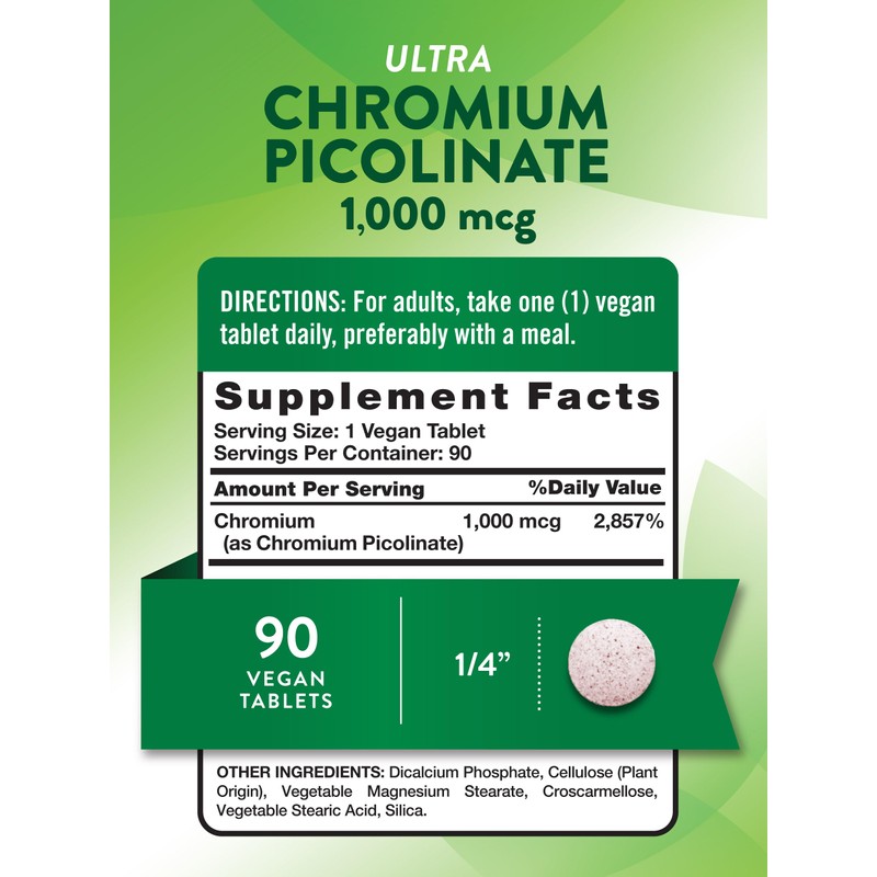 Nature's Truth Ultra Chromium Picolinate 1000mcg | 90 Tablets |