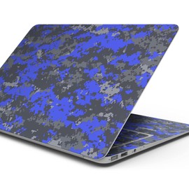Design Skinz Bright Royal Blue and Gray Digital Camouflage Full-Body Wrap Scratch Resistant Decal Skin-Kit Compatible with MacBook 13" Air M1 (A2337)