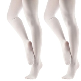 Tancefai Children's Ballet Tights Girls Tights Dance Tights for Children Girls and Women, 2 pairs white