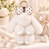 Fluffy Bunny Keychain for Holiday Gifting – Cute Bow Rabbit