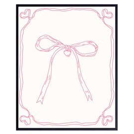 Coquette Room Decor - Pink Baby Nursery Girls Room Decor - Line art - Cute Little Girls Bedroom Wall Art - Minimalist Wall Art - Girly Shabby Chic Home Decorations