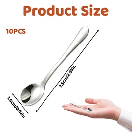 Pack of 10 Mini Espresso Spoons, Small Stainless Steel Espresso Spoons, Small Spice Spoons, Tea Spoons, Coffee Spoons, Ideal for Spices, Salt, Honey, Coffee