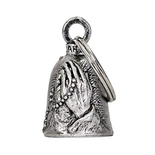Hot Leathers BEA1055 Silver Hands with Rosary Guardian Bell