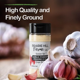 Prairie Hill Farms Freeze Dried Garlic Powder. 100% Made In Canada. Natural Garlic Granules, Gluten Free Seasoning for Cooking, Sauces & Marinades. 60g (Pack of 1)
