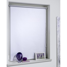 DecoProfi Thermal Blackout Blind with Clamp Support / Klemmfix, Without Drilling, White, Silver Plated, Different Widths